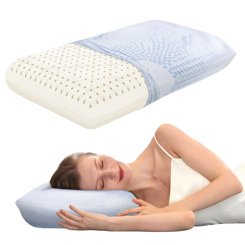 Chargez l'image dans la visionneuse de la galerie, DREAM HAVEN Cuscino Alto 15 cm, Cuscino Memory Foam Forato con Federa Ossigeno Traspirante, Antiacaro, Antirughe e Anallergica, Cuscino Letto Ergonomico Made in Italy
