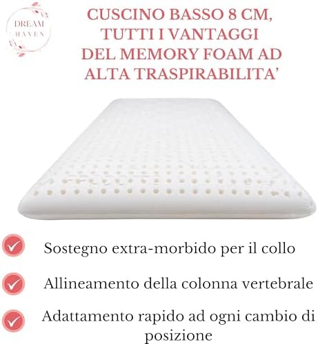 Chargez l'image dans la visionneuse de la galerie, Cuscino Basso Cervicale 8 cm in Memory Foam, Cuscino letto ideale per Bambini, Ragazzi e Adulti, Anallergico e Antiacaro con Federa in Silver, Cuscino Memory Foam 100% Made in Italy
