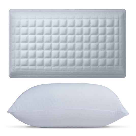 Cuscino Alto 18 cm in Memory Foam, Antirussamento e Antireflusso, Cuscino Cervicale per Dormire con Federa Refresh Antiacaro e Anallergica, Cuscino Letto Ergonomico Made in Italy