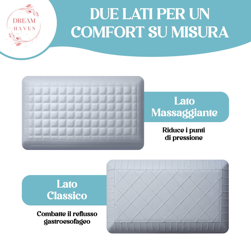 Chargez l'image dans la visionneuse de la galerie, Cuscino Alto 18 cm in Memory Foam, Antirussamento e Antireflusso, Cuscino Cervicale per Dormire con Federa Refresh Antiacaro e Anallergica, Cuscino Letto Ergonomico Made in Italy
